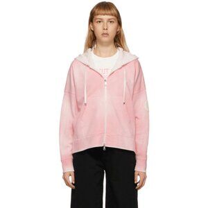 Moncler - Pink Spray Paint Zip-Up Hoodie